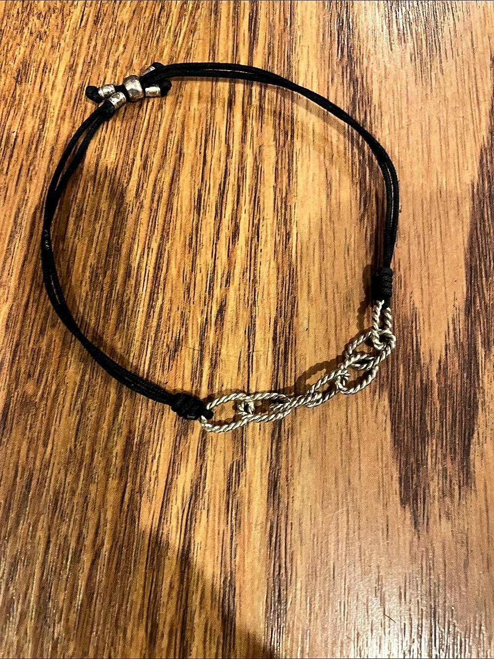 Silpada Black & Silver Cord Chain Bracelet